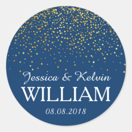 Adesivo Redondo Apresentando pontos/configurações de brilho Dourad