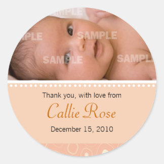 Adesivo Redondo Apricot Gumdrop Baby Message Sticker