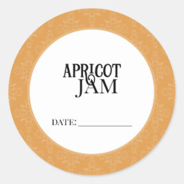 Adesivo Redondo Apricot Jam Canning Lid Labels