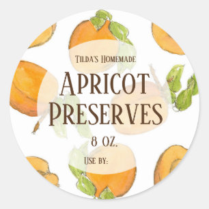 Adesivo Redondo Apricot Preserva Rótulo de Jar de Canning Casado