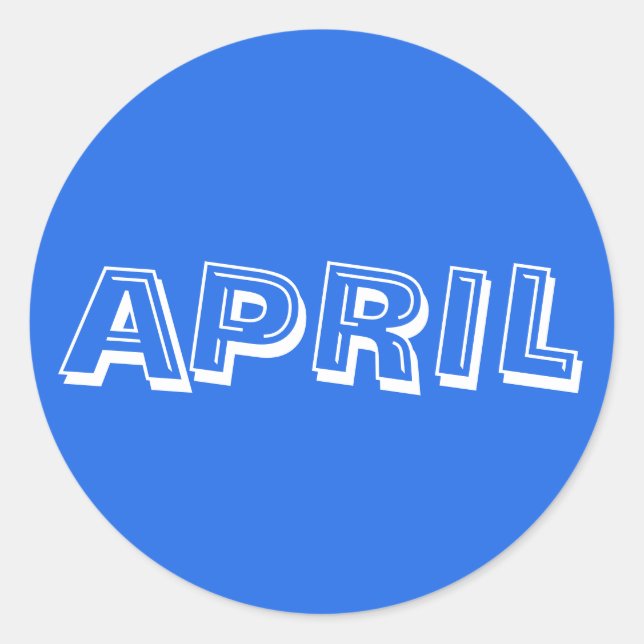 Adesivo Redondo April Alphabet Soup Royal Blue Sticker por Janz (Frente)