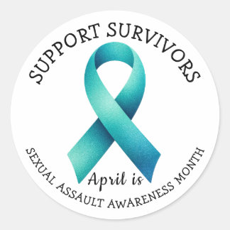 Adesivo Redondo April is Sexual Assault Awareness Day 