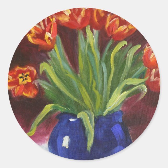 Adesivo Redondo "April Tulips" (Frente)