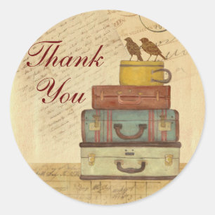 Adesivo Redondo Apronte para voar o obrigado dos pássaros do amor