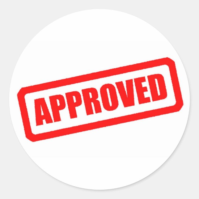 Adesivo Redondo Aprovado (Frente)