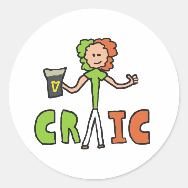 Adesivo Redondo Aproveite o Craic (Frente)