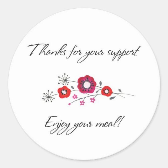 Adesivo Redondo Aproveite sua refeição (Frente)