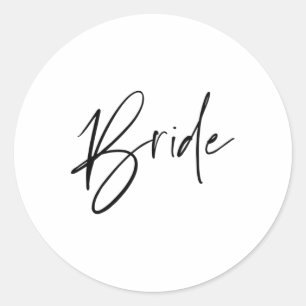 Adesivo Redondo Aproximando-Se Para A Noiva De Casamento E G