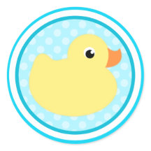 Aqua Blue Sweet Baby Duck Stickers
