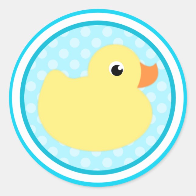 Adesivo Redondo Aqua Blue Sweet Baby Duck Stickers (Frente)