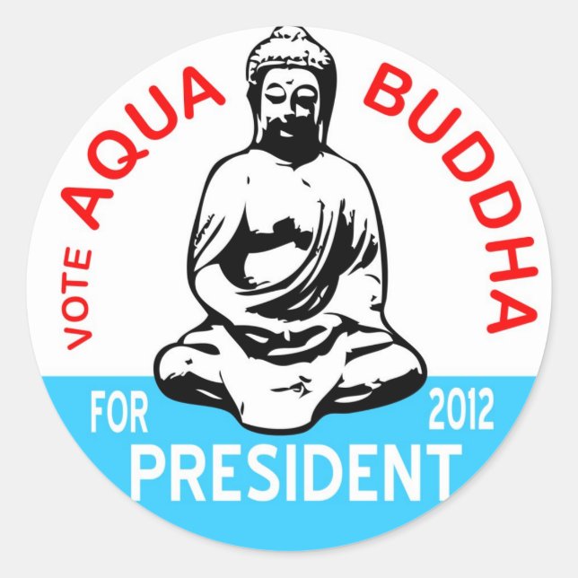 Adesivo Redondo Aqua Buddha Sticker (Frente)