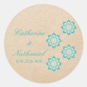 Adesivo Redondo Aqua Daring Floral Blooms Stickers