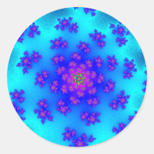 Adesivo Redondo Aqua Floral Sprinkles