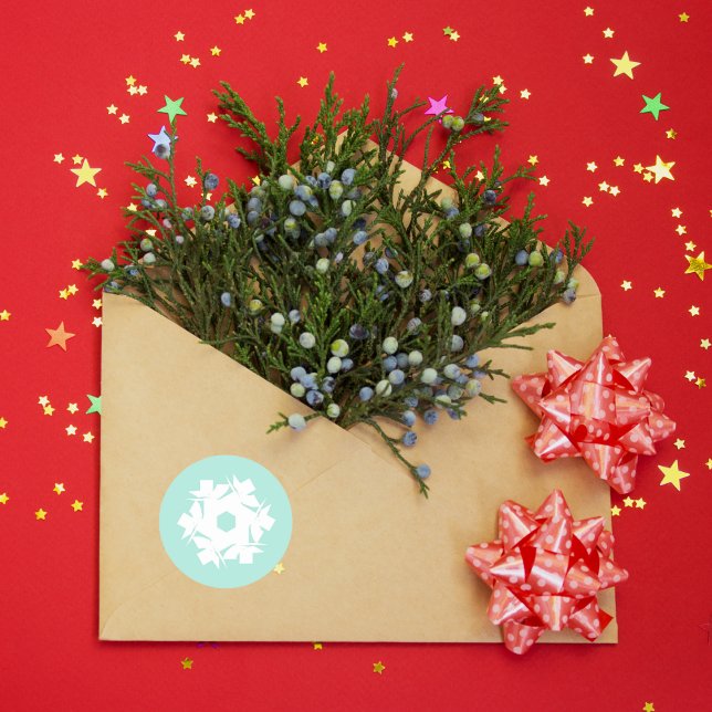 Adesivo Redondo Aqua Geométrico Snowflake (Criador carregado)