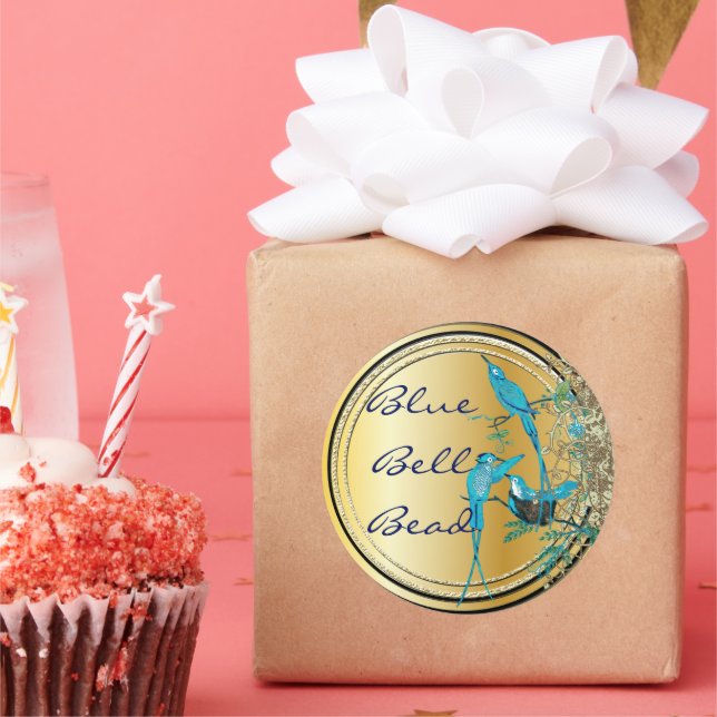 Adesivo Redondo Aqua Hummingbird Swirl (Festa)