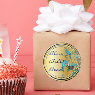 Adesivo Redondo Aqua Hummingbird Swirl