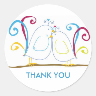 Adesivo Redondo Aqua Love Bird Stickers - Personalizem-nos!