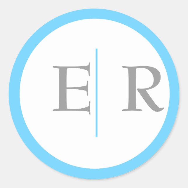 Adesivo Redondo Aqua Marigold Monogramas Stickers (Frente)