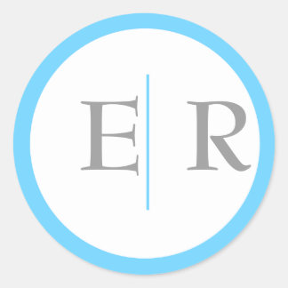 Adesivo Redondo Aqua Marigold Monogramas Stickers