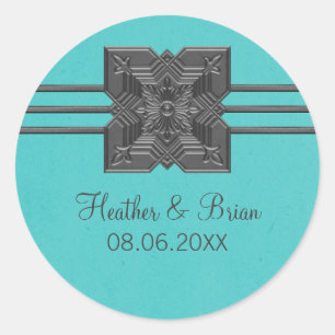 Adesivo Redondo Aqua Medallion Border Wedkers