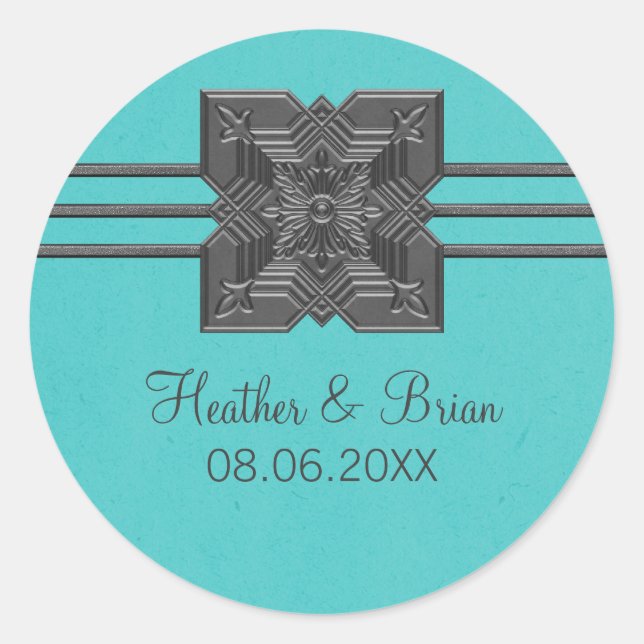 Adesivo Redondo Aqua Medallion Border Wedkers (Frente)