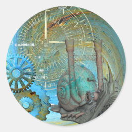 Adesivo Redondo Aqua Steam Snail Traveler