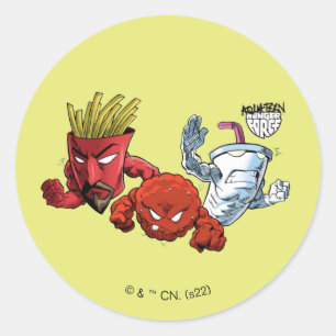 Adesivo Redondo Aqua Teen Hunger Force Anime Graphic