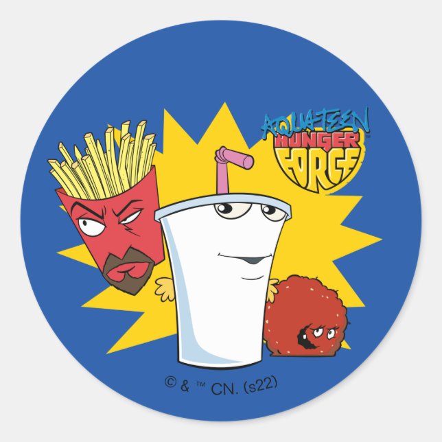 Adesivo Redondo Aqua Teen Hunger Force Explosive Graphic (Frente)