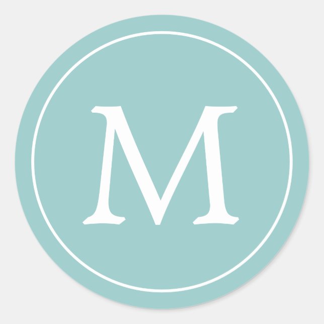 Adesivo Redondo Aqua White Elegant Monograma (Frente)