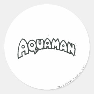 Adesivo Redondo Aquaman Grunge Black Logo 2