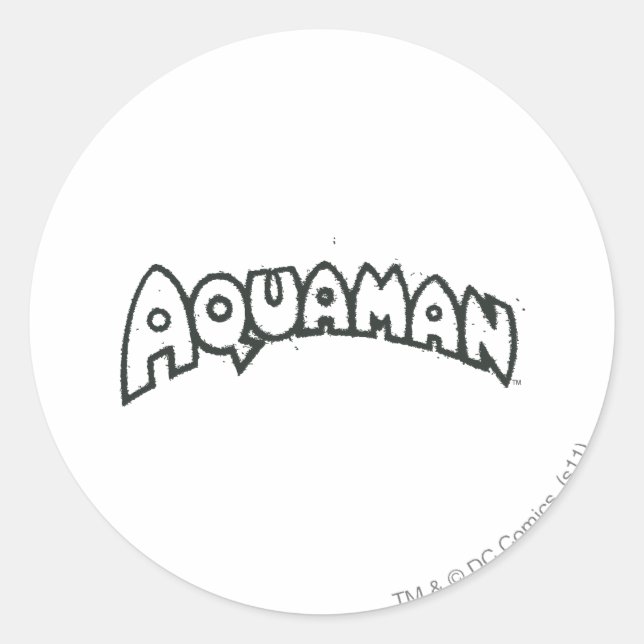 Adesivo Redondo Aquaman Grunge Black Logo 2 (Frente)