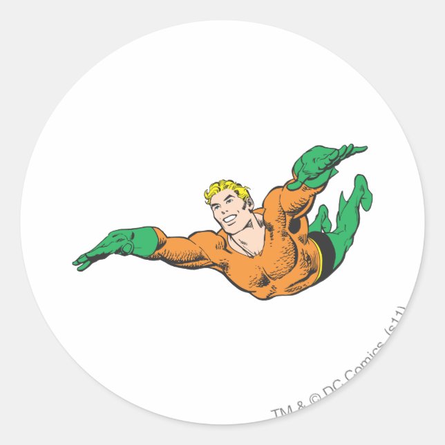 Adesivo Redondo Aquaman Soars (Frente)