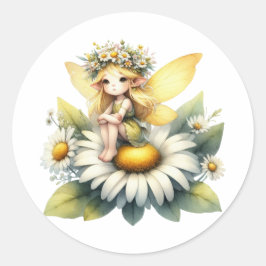 Adesivo Redondo Aquarela Daisy Fairy