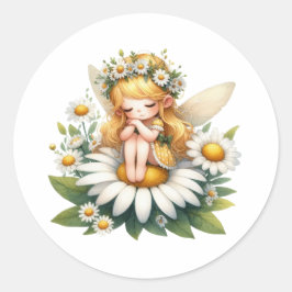 Adesivo Redondo Aquarela Daisy Fairy