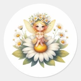 Adesivo Redondo Aquarela Daisy Fairy
