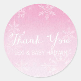 Adesivo Redondo Aquarela de inverno | Vinheta Chá de fraldas