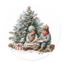 Aquarela de Natal Infantil Vintage