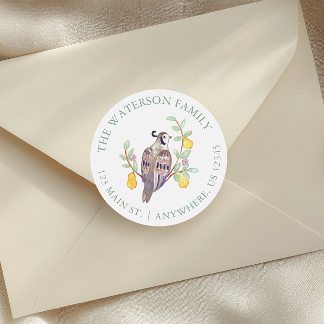 Adesivo Redondo Aquarela Doze Dias de Morada de Natal (Criador carregado)