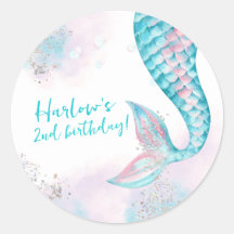 Aquarela Duas Festas de aniversário de Sereia Marí