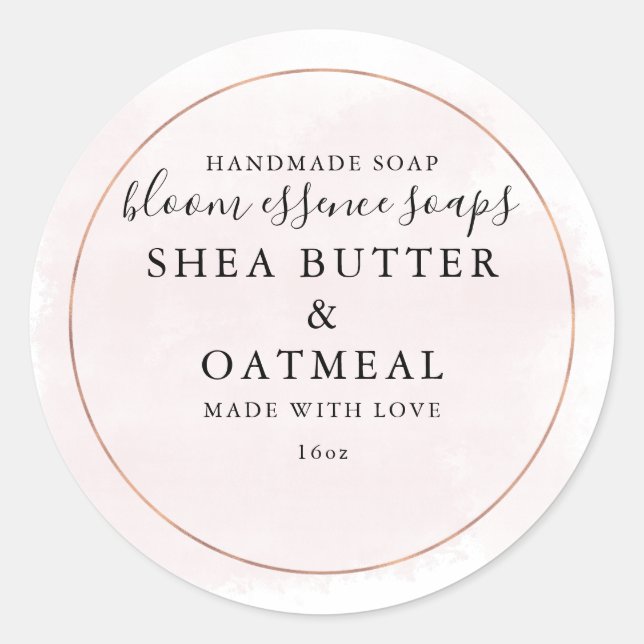 Adesivo Redondo Aquarela e Folha | Vinheta de sabão (Frente)