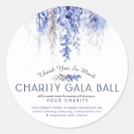 Adesivo Redondo Aquarela evento de caridade azul-noite de inverno