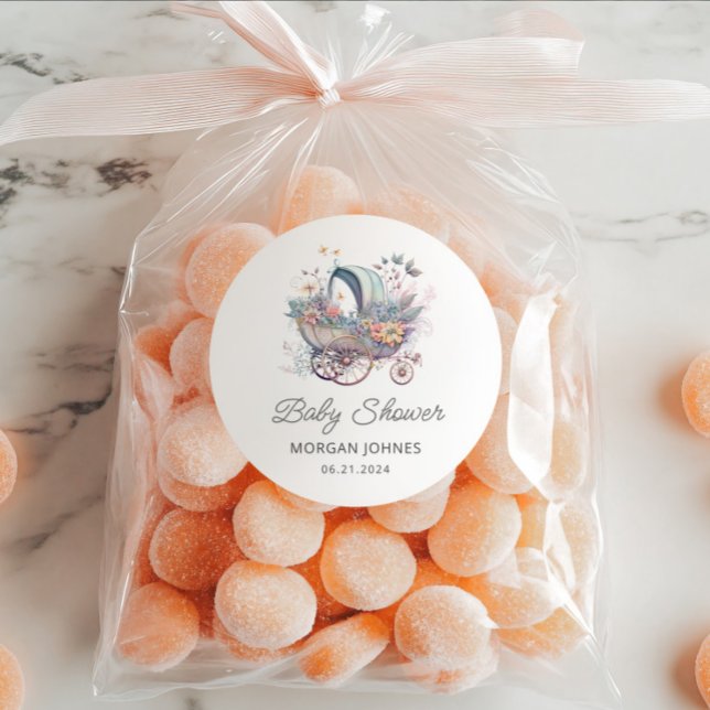 Adesivo Redondo Aquarela Fada Bebê Chá (Criador carregado)