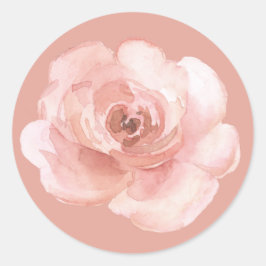Adesivo Redondo Aquarela Floral Rosa Elegante Feminina