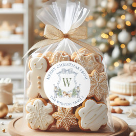 Adesivo Redondo Aquarela Monograma Crest Nutcracker