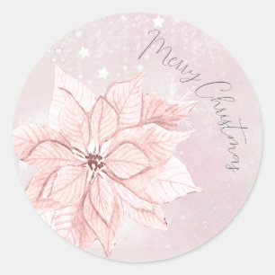 Adesivo Redondo aquarela Natal Flower aniversação