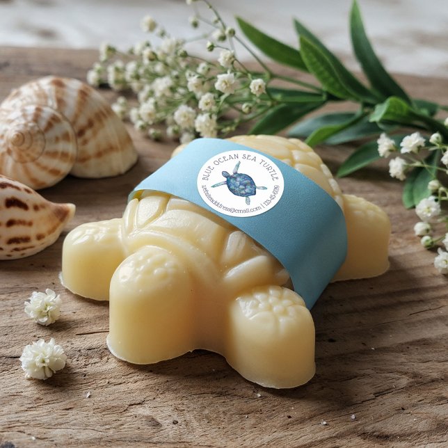 Adesivo Redondo Aquarela Pescada Do Mar Do Oceano Ilustração Cláss (Watercolor Ocean Sea Turtle Illustration Classic Classic Round Sticker)