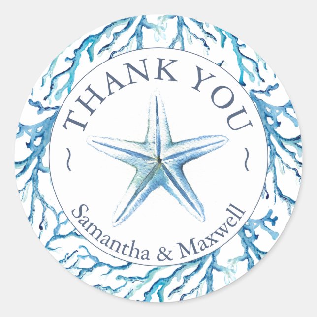 Adesivo Redondo Aquarela Sob O Mar (Frente)