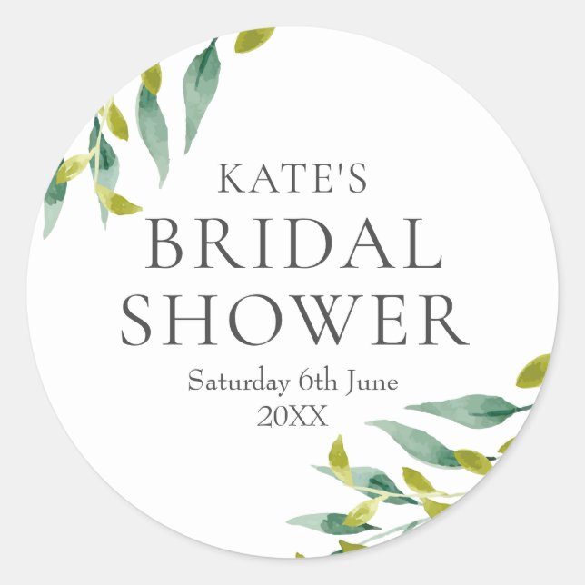 Adesivo Redondo Aquarela Verde Deixa Chá de panela Favorito (Frente)