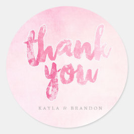 Adesivo Redondo Aquarela - Vinhetas de Casamento - Rosa | EDDINHAS