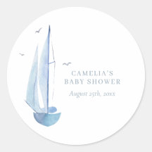 Aquarelle Sailboat Chá de fraldas Ahoy Boy